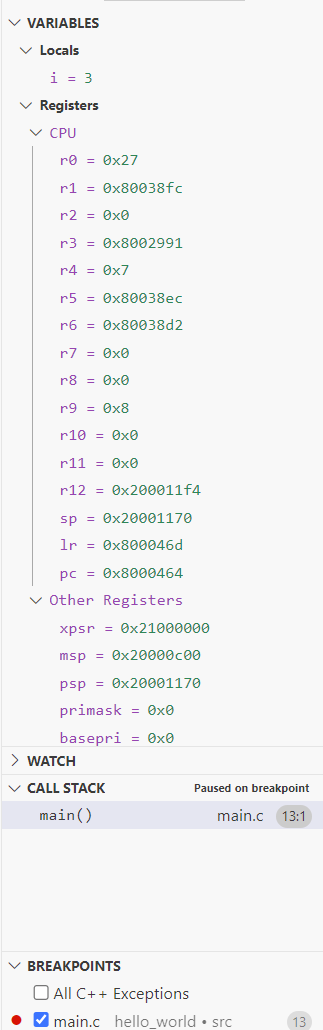 Debug Variables