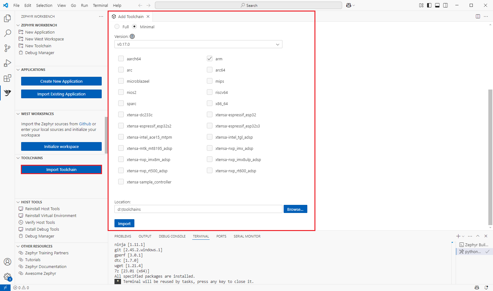 Import Toolchain