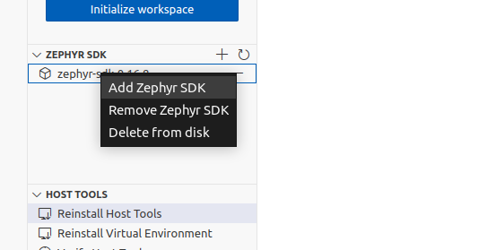 Manage Zephyr SDK